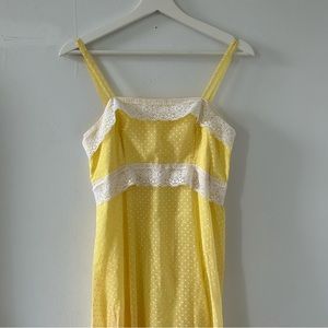 Vintage Yellow Lace Maxi Dress